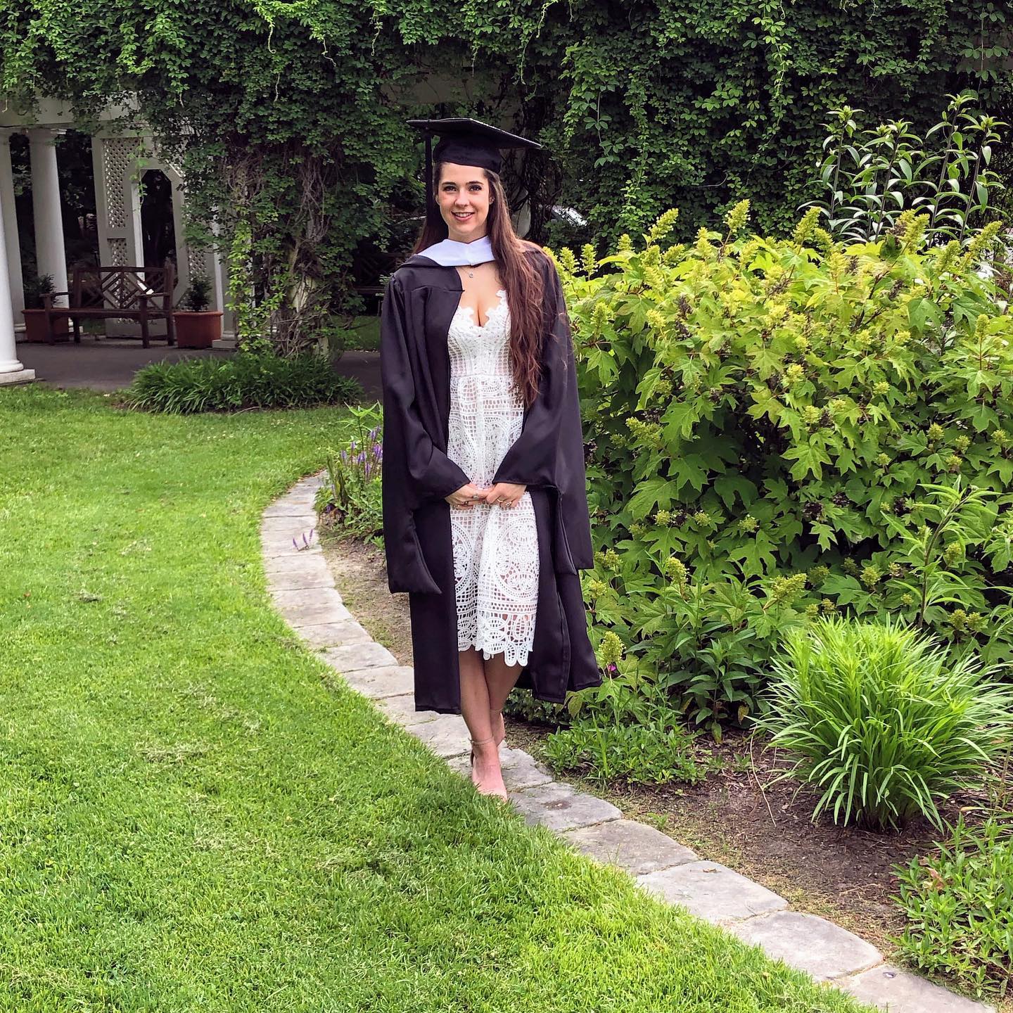 Amy at graduation ceremony
